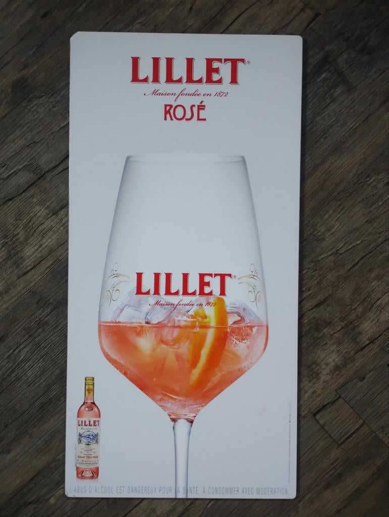 Lillet likeur reclamebord, Verzamelen, Merken en Reclamevoorwerpen, Ophalen of Verzenden, Zo goed als nieuw, Reclamebord