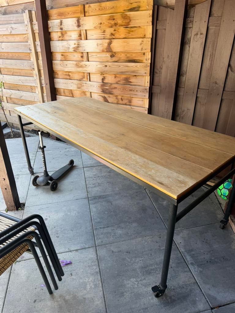 Gratis Houten tafel met wieltjes, Ophalen, Gebruikt, Rechthoekig, Hout