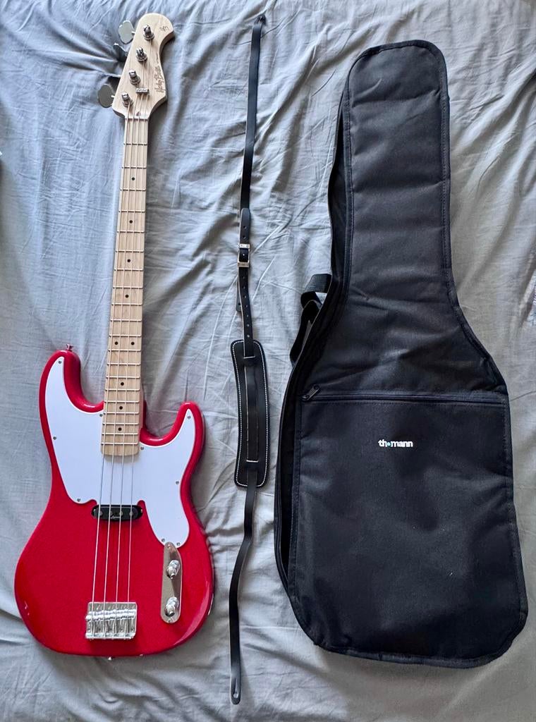 Harley Benton Rode VT-Series + Fender Band + Guitar Gig Bag, Ophalen, Zo goed als nieuw, Elektrisch