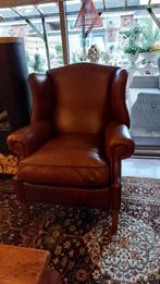 Leren oorfauteuil/ fauteuil, runderleer in nieuwstaat, Ophalen, Zo goed als nieuw, 75 tot 100 cm, 50 tot 75 cm