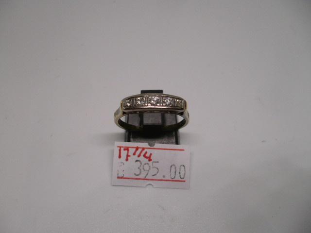 14 karaat gouden dames ring met briljant maat 17/5 - 3.13 gr, Gebruikt, Ophalen of Verzenden, 17 tot 18, Met edelsteen