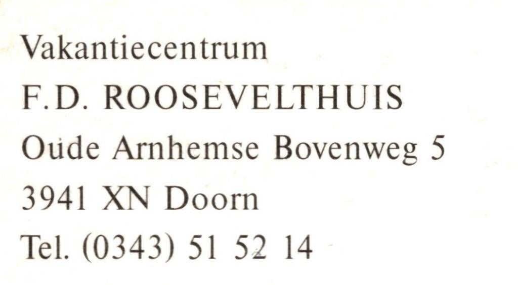 992151	Doorn	U 80+	F.D. ROOSEVELTHUIS	Gelopen met postzegel, Verzenden, 1980 tot heden, Gelopen, Utrecht