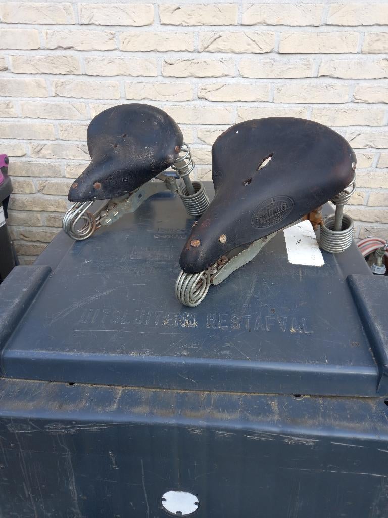 Primus en lepper zadel, Fietsen en Brommers, Fietsonderdelen, Gebruikt, Vo, Zadel, Leer