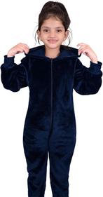 M&S Velours Onesie - Donkerblauw met Roze Strepen, Ophalen of Verzenden, Zo goed als nieuw, Maat 38/40 (M), Blauw