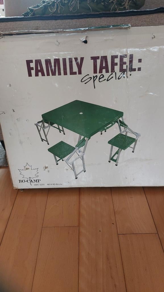Bo-Camp Family Tafel Special Campingtafel met Stoelen, Caravans en Kamperen, Kampeermeubelen, Ophalen, Gebruikt, Campingtafel