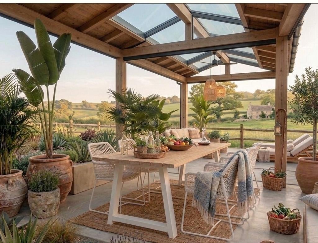 TUINTAFELS EN PLANTENBAKKEN voor uw veranda of overkapping., Tuin en Terras, Overkappingen, Ophalen of Verzenden, Nieuw, Veranda