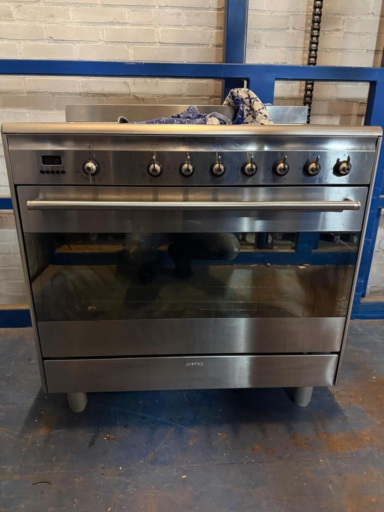 Gasfornuis met elektrische oven met 5 pitten, Witgoed en Apparatuur, Fornuizen, Gas, Vrijstaand, 85 tot 90 cm, 4 kookzones