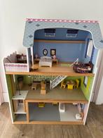 Poppenhuis met meubels, Sylvanian konijntjes en poppetjes, Ophalen, Zo goed als nieuw, Poppenhuis