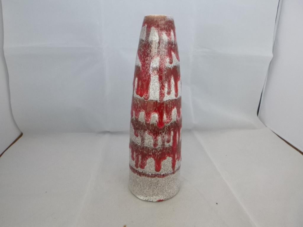 bijzonder gedecoreerde West Germany vaas, Huis en Inrichting, Woonaccessoires | Vazen, Gebruikt, Overige kleuren, Aardewerk of Porselein