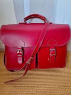 Leren Schooltas/Aktetas Rood, Aktetas of Boekentas, Ophalen of Verzenden, Zo goed als nieuw, Leer