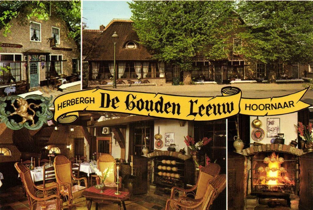 Herbergh De Gouden Leeuw, Hoornaar - 4 afb - ongelopen, Verzamelen, Ansichtkaarten | Nederland, Ophalen of Verzenden, Voor 1920