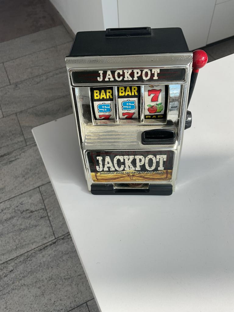 Jackpot fruit automaat mini klein model draaiende rollen, Verzamelen, Ophalen, Zo goed als nieuw