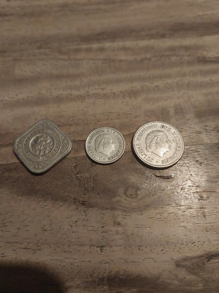 3 munten waarvan 2 zilver Nederlandse Antillen, Verzenden, Midden-Amerika, Losse munt, Zilver