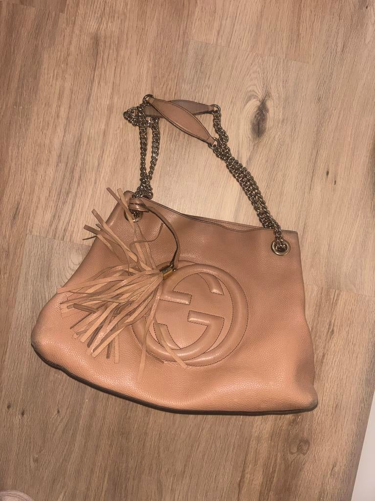 Originele Gucci Soho Schoudertas - Gebruikt, Ophalen of Verzenden, Gebruikt, Beige, Schoudertasje