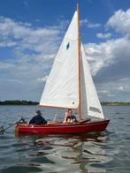 Originele houten Flits Jol met trailer electrische motor etc, Watersport en Boten, Zeilen en Zeiltoebehoren, Ophalen, Gebruikt