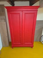 Antieke kast, rood geverfd, Ophalen, Gebruikt, 25 tot 50 cm