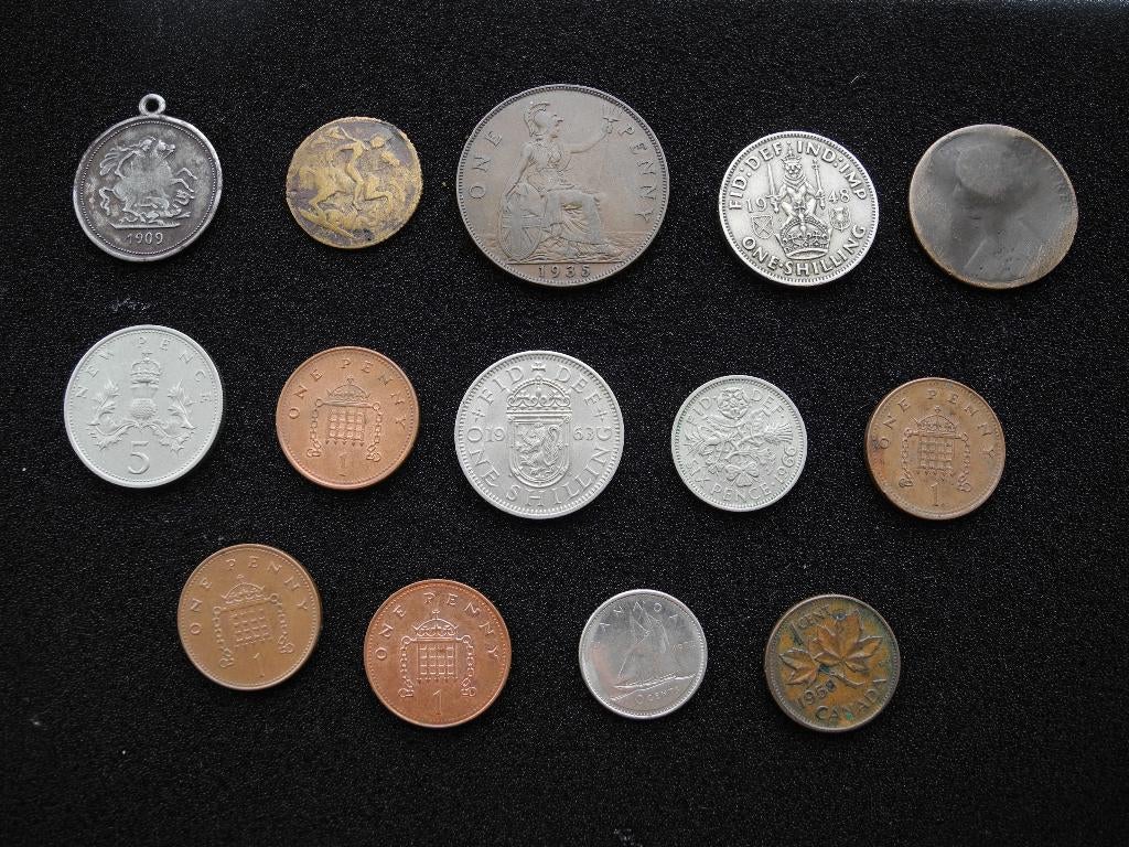 Serie diverse munten Engeland/Canada ivm stoppen v.a. 1880, Postzegels en Munten, Munten | Europa | Niet-Euromunten, Ophalen of Verzenden