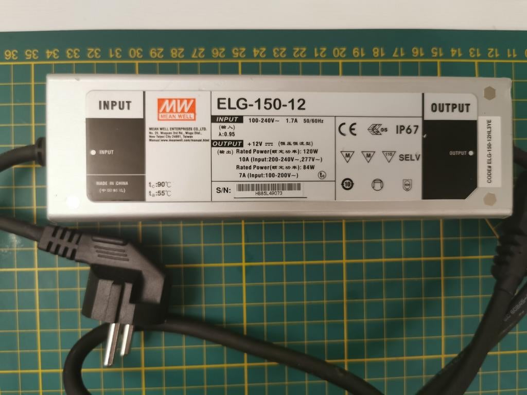 Mean Well ELG-150-12 LED Driver Voeding 12V 120W IP67, Ophalen of Verzenden, Zo goed als nieuw, Overige typen