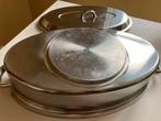 Ovale pan met rooster, 44 x 24 cm,, Ophalen of Verzenden, Gebruikt, Rvs, Kookpan of Snelkookpan
