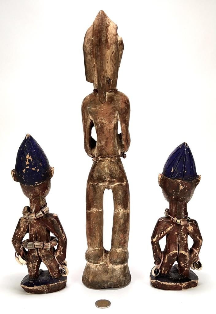 1196. Houten beelden, Yoruba Ibeji, Nigeria - Afrika, Antiek en Kunst, Kunst | Beelden en Houtsnijwerken, Ophalen of Verzenden