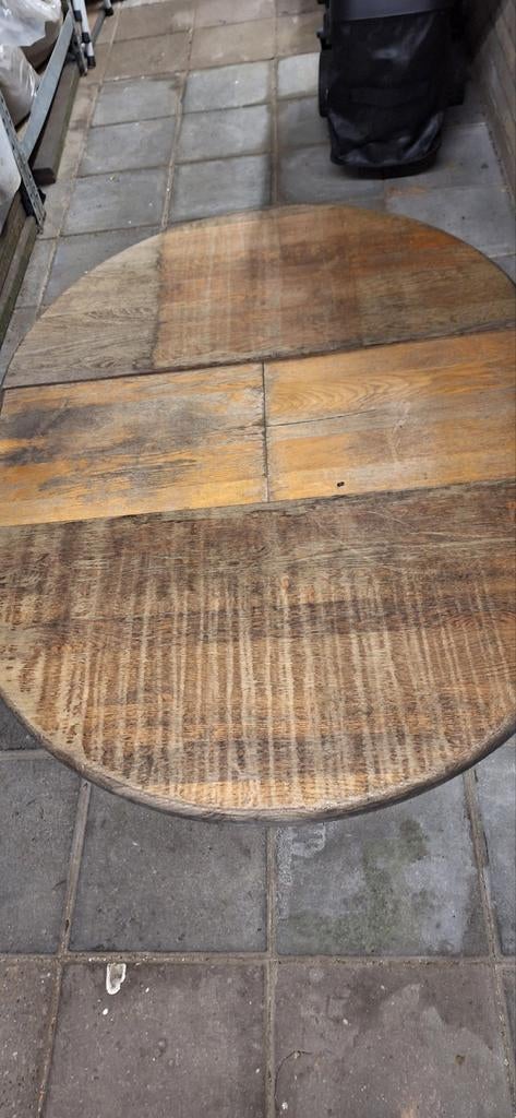 Rond,  ovaal eiken tafelblad 4cm dik, Huis en Inrichting, Tafels | Eettafels, Ophalen of Verzenden