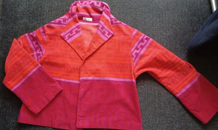 Kort katoenen jasje Paapje, roodtinten, mt 44, Kleding | Dames, Jasjes, Kostuums en Pakken, Zo goed als nieuw, Jasje, Maat 42/44 (L)