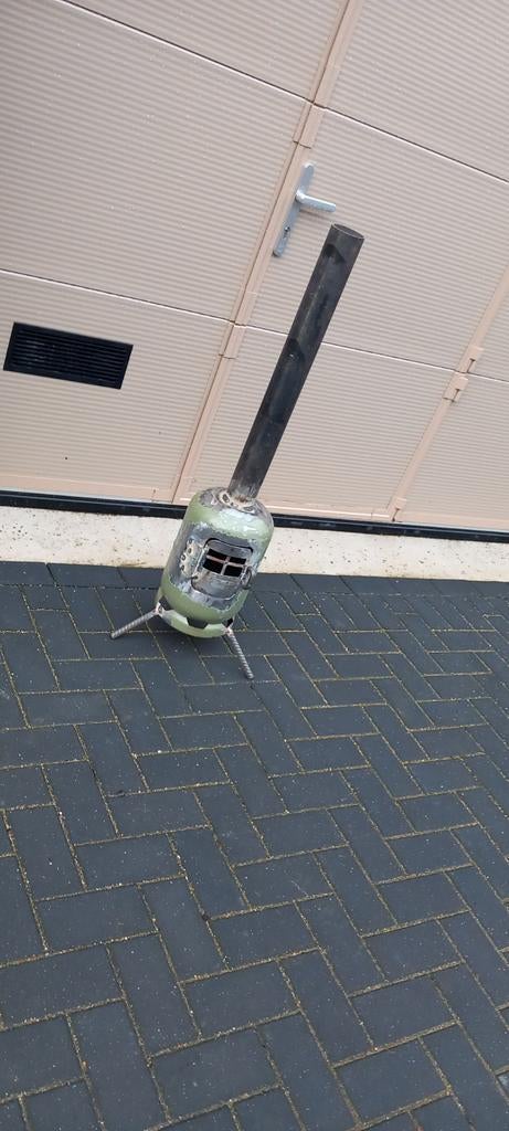 Buitenkachel gelast uit gasfles - Handgemaakt, Tuin en Terras, Tuinhaarden, Ophalen, Gebruikt