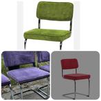 3x ridge rib buisframe stoelen (zuiver), Gebruikt, Zuiver, Ophalen of Verzenden, Stof