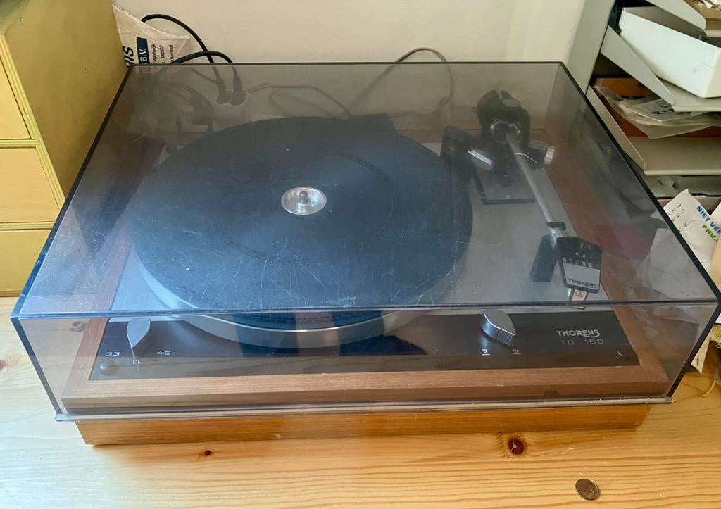 Thorens TD160 met Audiotechnica AT12S &Q-up, Ophalen, Zo goed als nieuw, Platenspeler, Thorens