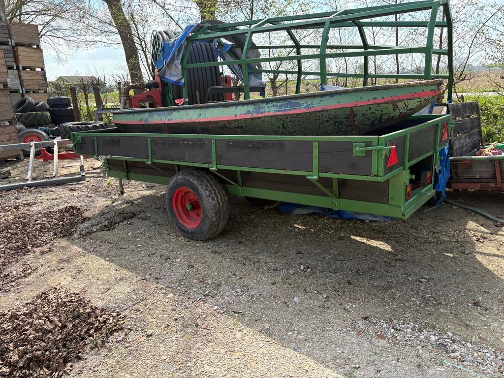 Robuuste Platte Kar / Wagen - 1,46x3,93m, Ophalen of Verzenden, Gebruikt