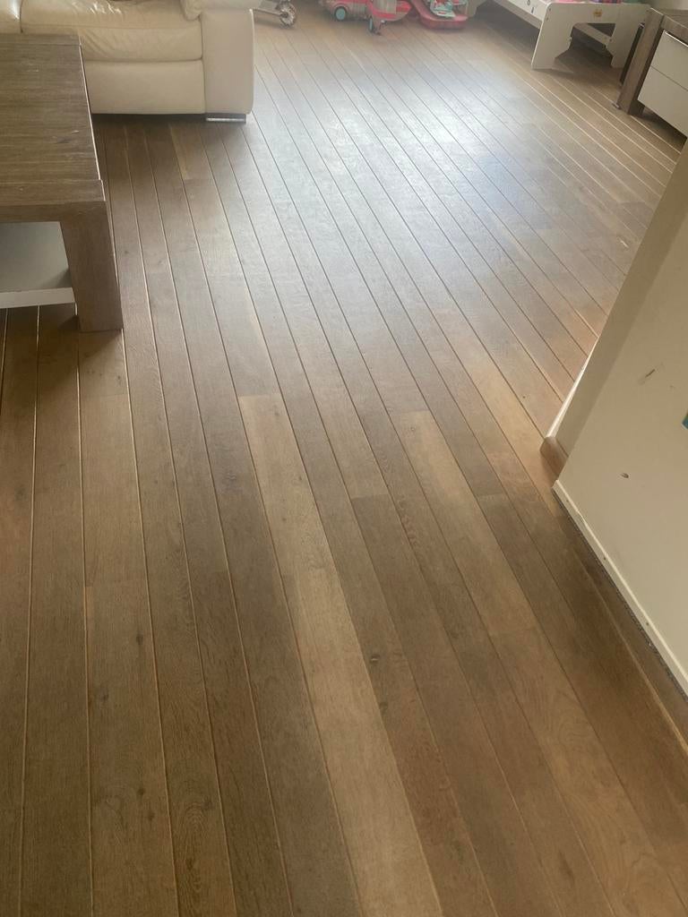 Oude massieve eiken plankenvloer (50m2), Doe-het-zelf en Verbouw, Vloerdelen en Plavuizen, Ophalen, Gebruikt, Overige typen, 10 m² of meer