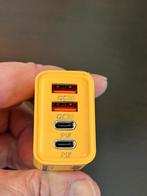 Snelle USB lader - 2x USB-A & 2x USB-C - iPhone, iPad, Telecommunicatie, Mobiele telefoons | Telefoon-opladers, Ophalen of Verzenden