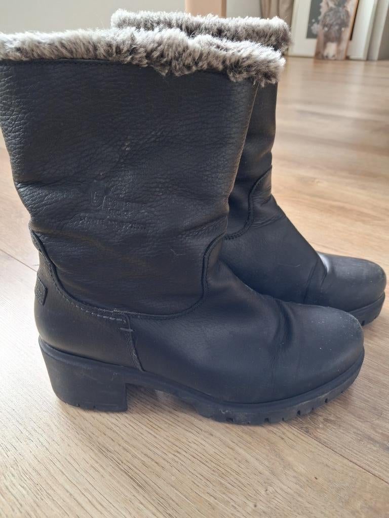 Panama Jack zwarte laarzen maat 39 met grijs bont, Ophalen of Verzenden