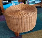 Rieten kruk poef 40 cm hoog, Huis en Inrichting, Minder dan 50 cm, Rond, Minder dan 50 cm, Ophalen of Verzenden