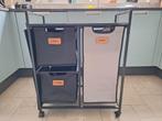 Wasmand met 3 vakken op wielen - Zwart/Grijs, Ophalen, Overige typen