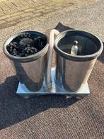 Dubbele Glazenwasser Spoelbak met Borstels, Tuin en Terras, Vijvers, Ophalen of Verzenden, Gebruikt