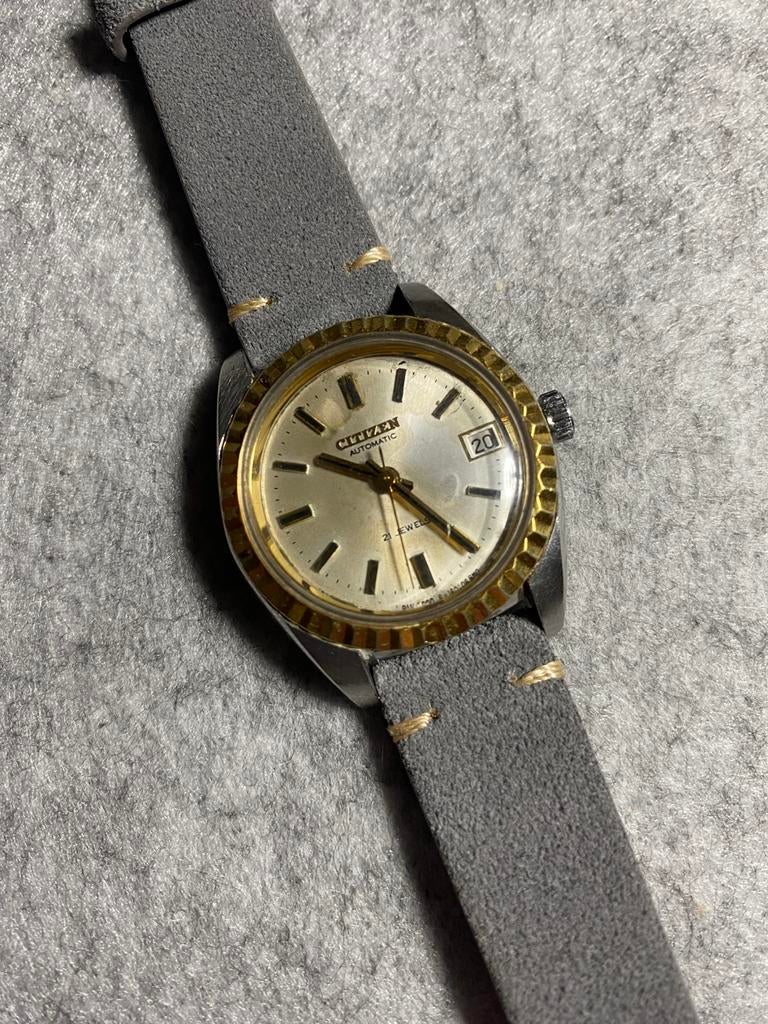 Cititzen automatic 21 jewels, Leer, Staal, Ophalen of Verzenden, Zo goed als nieuw