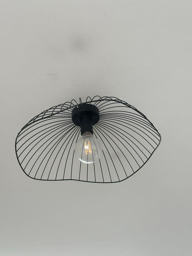 Plafondlamp zwart staal, Huis en Inrichting, Ophalen of Verzenden, Zo goed als nieuw, Metaal, Modern| japandi | scandinavisch | mid century | retro
