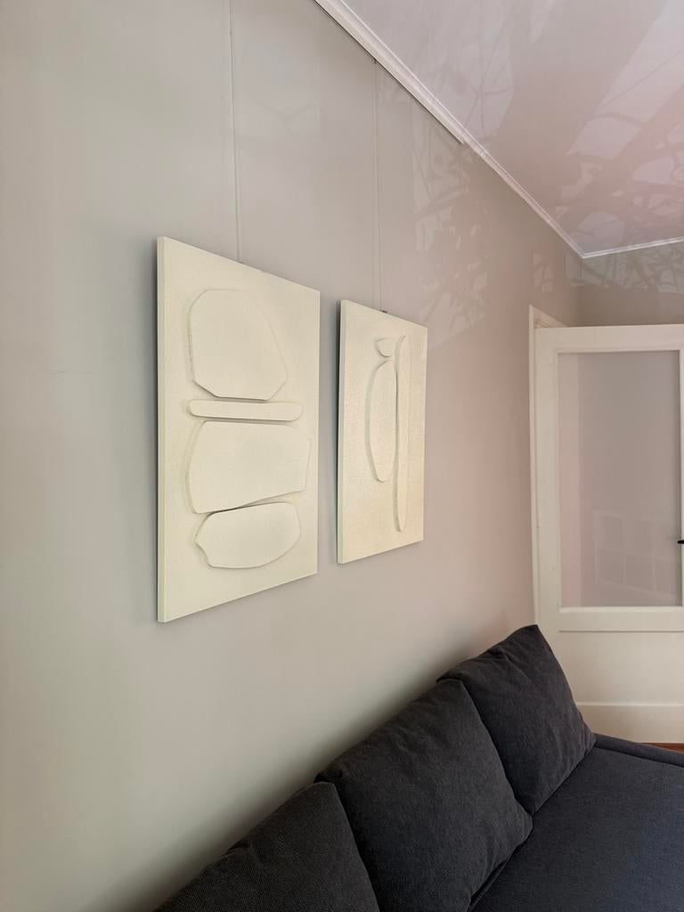 Wanddecoratie Japandi stijl - Leen Bakker, Textiel, Decoratieobject, Zo goed als nieuw, Minimalistisch