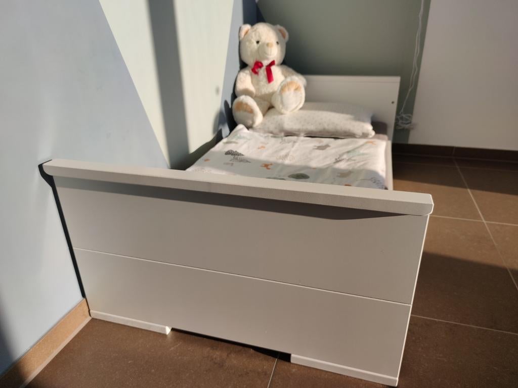 Schardt Maxx Fleetwood Ledikant/Peuterbed + Matras, Ophalen, 70 tot 85 cm, 140 tot 160 cm, Zo goed als nieuw