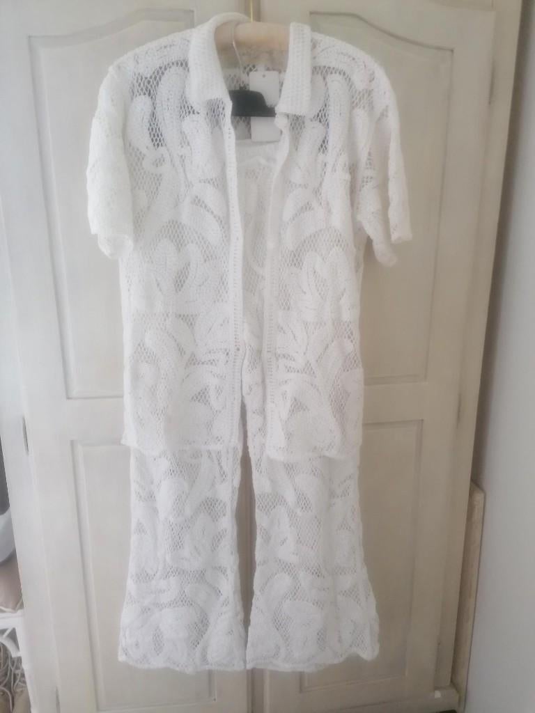 SUPER GAAF roomwit gehaakt pak (mt. L), Ophalen of Verzenden, Nieuw