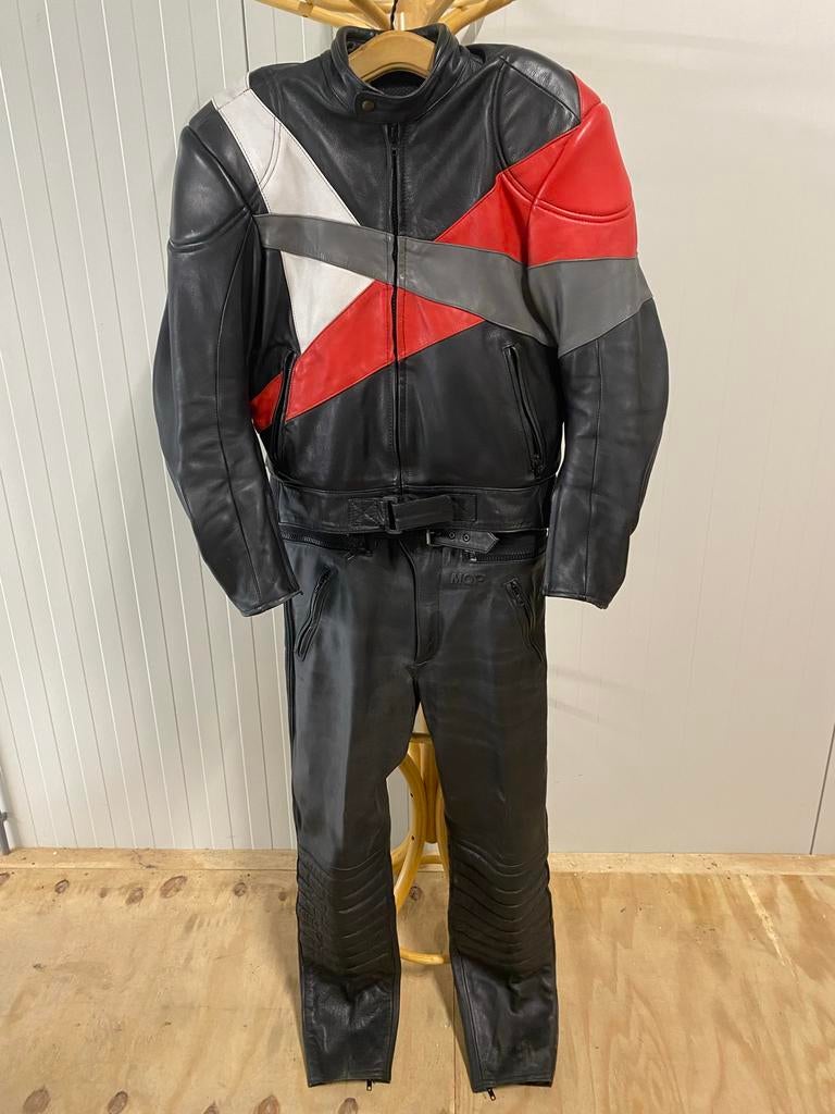 MQP Leren Motorpak Maat 54, Kleding | Heren, Bodywarmers, Ophalen, Zo goed als nieuw, Maat 52/54 (L), Zwart