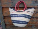 U shopper Bolgatanga handgeweven lederen handvatten uniek, Ophalen of Verzenden, Nieuw, Ovaal, Overige materialen