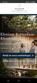 2x saunaentree wellness Elysium te Bleiswijk, Twee personen, Cadeaubon, Spa of Sauna