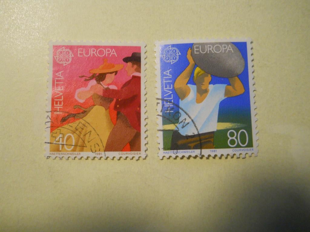 Zwitserland 1981 Europa serie Mi.1197-1198 gestempeld, Postzegels en Munten, Postzegels | Europa | Zwitserland, Gestempeld, Ophalen of Verzenden