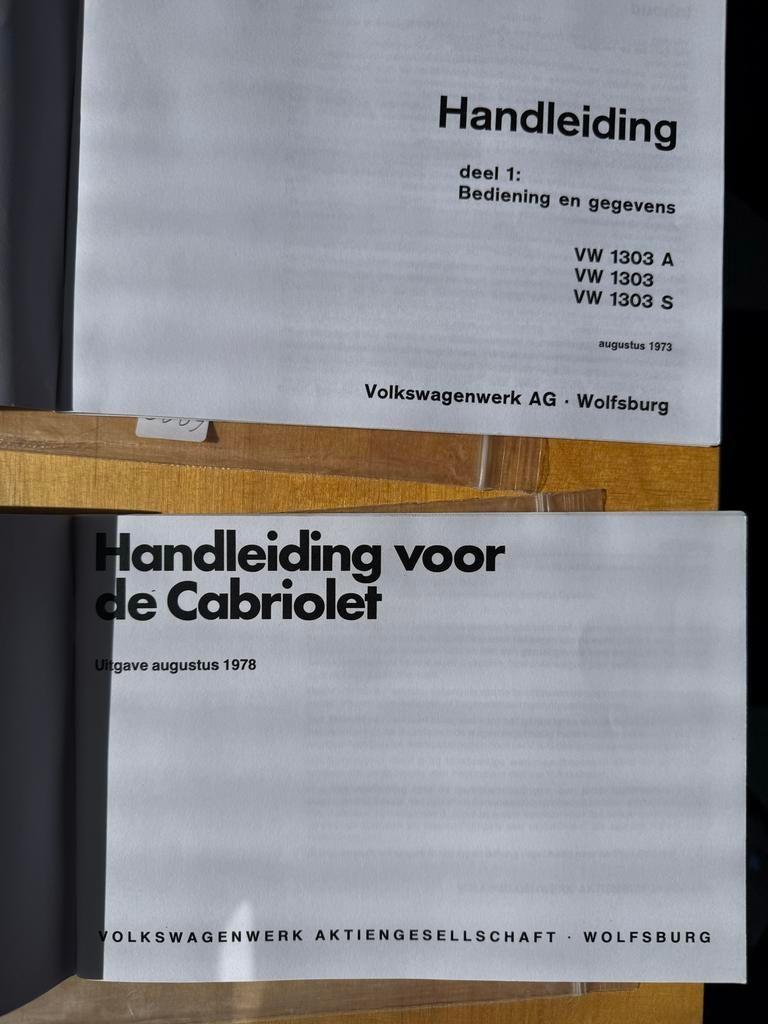 Kopie VW Kever Handleidingen : 1303 en Cabriolet (1973/1978), Ophalen of Verzenden