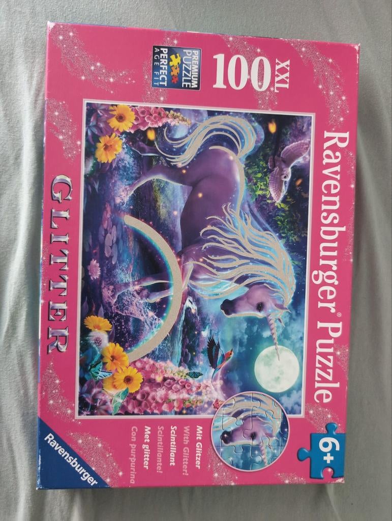 Ravensburger Glitter Eenhoorn Puzzel 100 XXL Stukjes, Ophalen of Verzenden