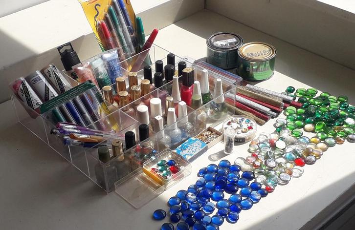 Hobby glitters - leuke partij -, Sieraden, Tassen en Uiterlijk, Oorbellen, Overige materialen, Overige kleuren, Ophalen of Verzenden