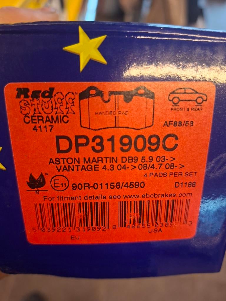 Nieuwe EBC Remblokken Aston Martin DB9 / Vantage DP31909C, Auto-onderdelen, Remmen en Aandrijving, Ophalen of Verzenden