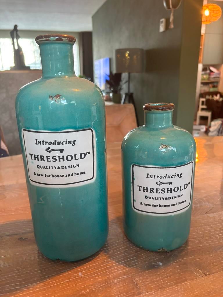 Set van 2 vazen, Huis en Inrichting, Woonaccessoires | Vazen, Aardewerk of Porselein, Ophalen of Verzenden, Zo goed als nieuw